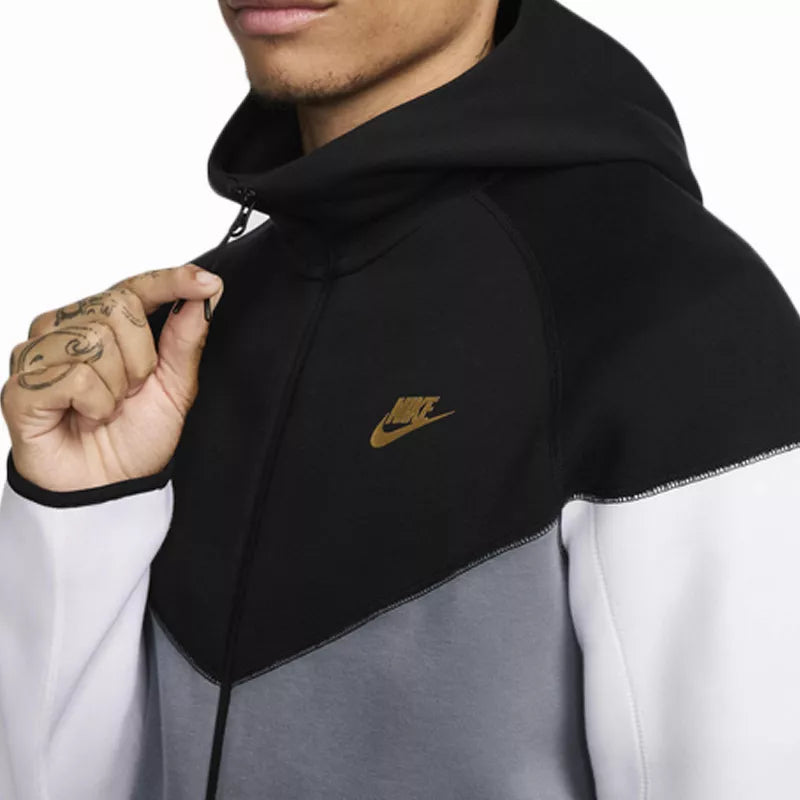 Sweat À Capuche Nike Tech Fleece Windrunner - Noir, Gris, Blanc