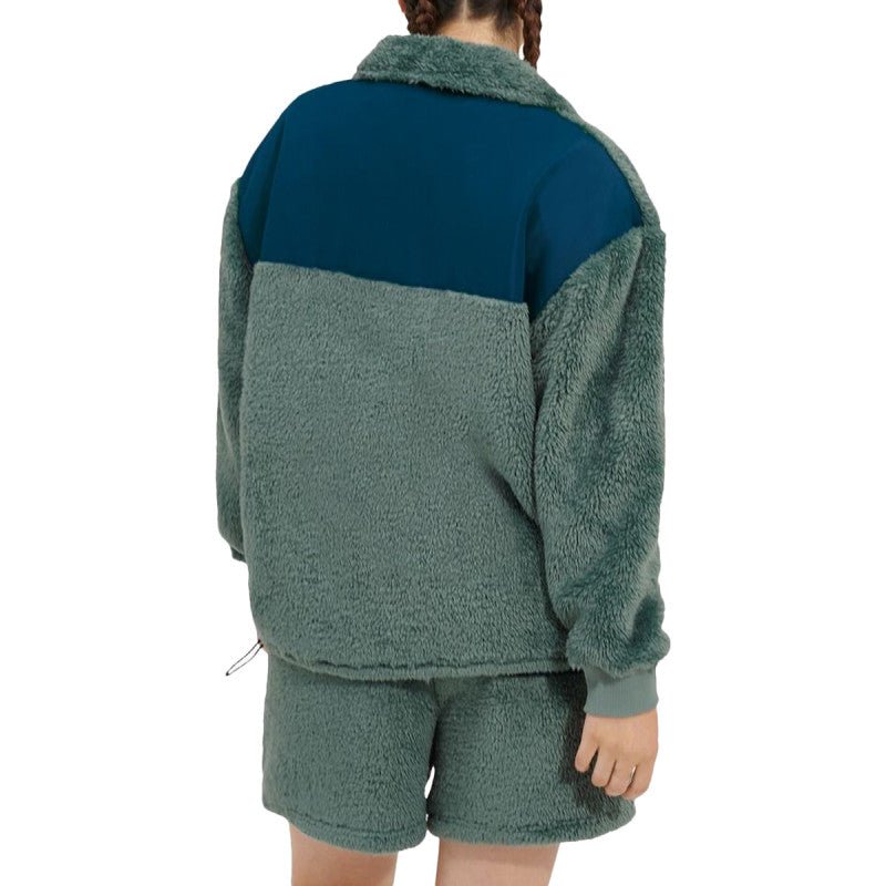 Gayel Sherpa Half Snap Sweatshirt - Green