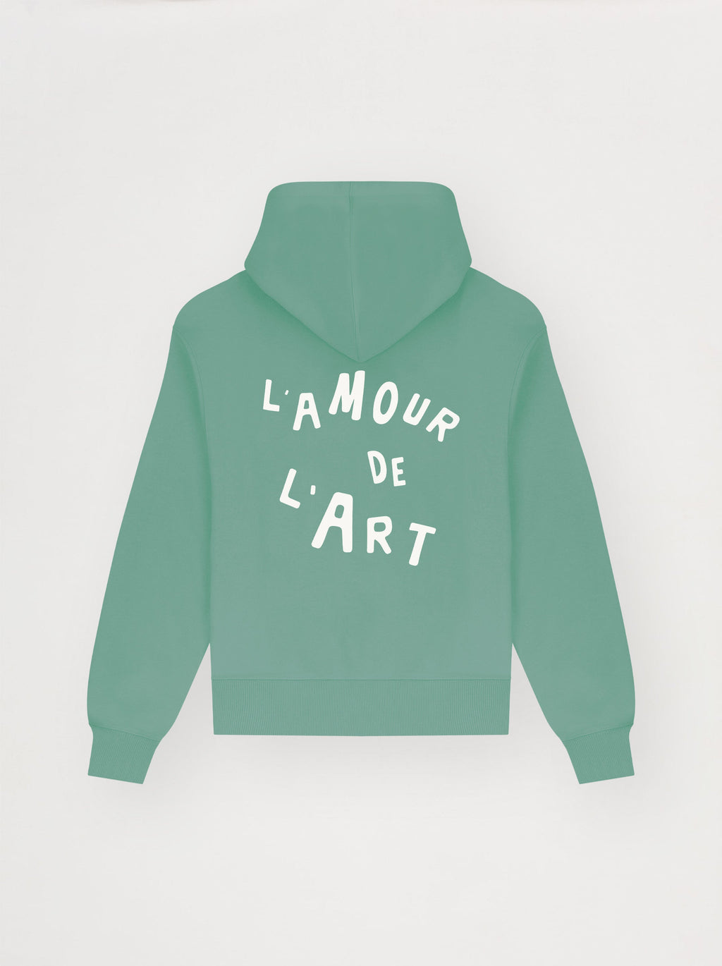 Sudadera con capucha unisex Love Art Frosty Green