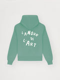 Sudadera con capucha unisex Love Art Frosty Green