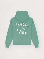 Sudadera con capucha unisex Love Art Frosty Green