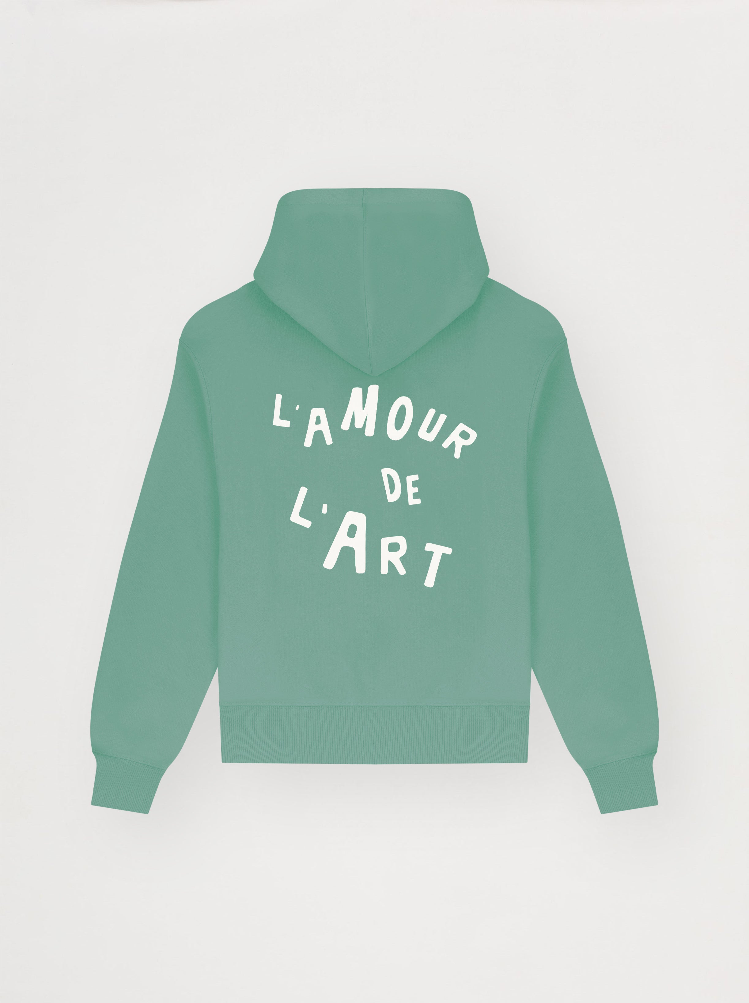 Sudadera con capucha unisex Love Art Frosty Green