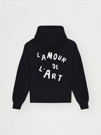 Sweat Capuche Unisexe L'Amour De L'Art Noir Fusain