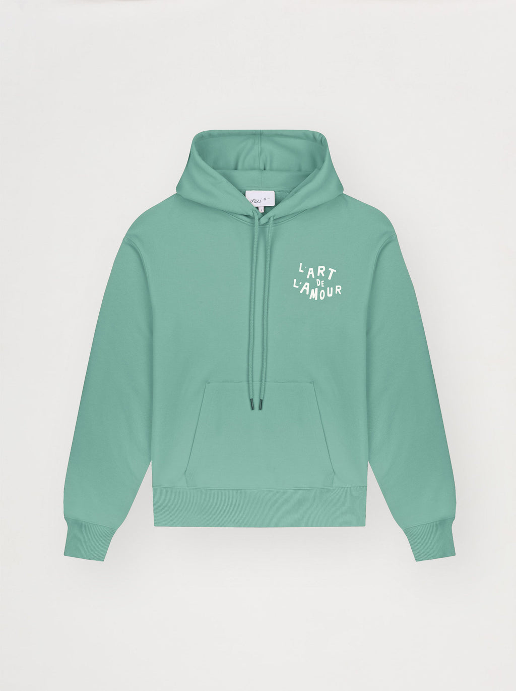 Sudadera con capucha unisex Love Art Frosty Green