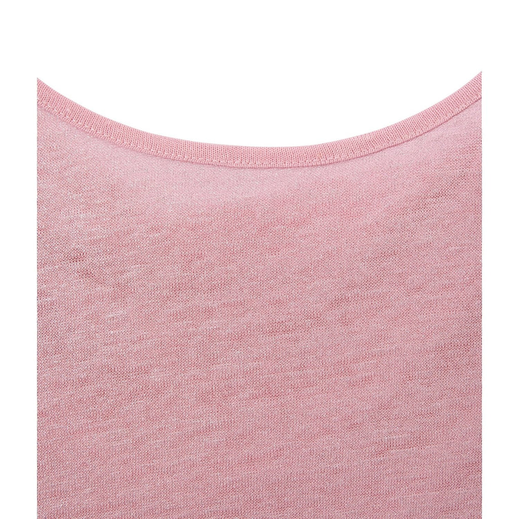T-Shirt Col Bénitier Au Dos En Lin Irisé - Femme