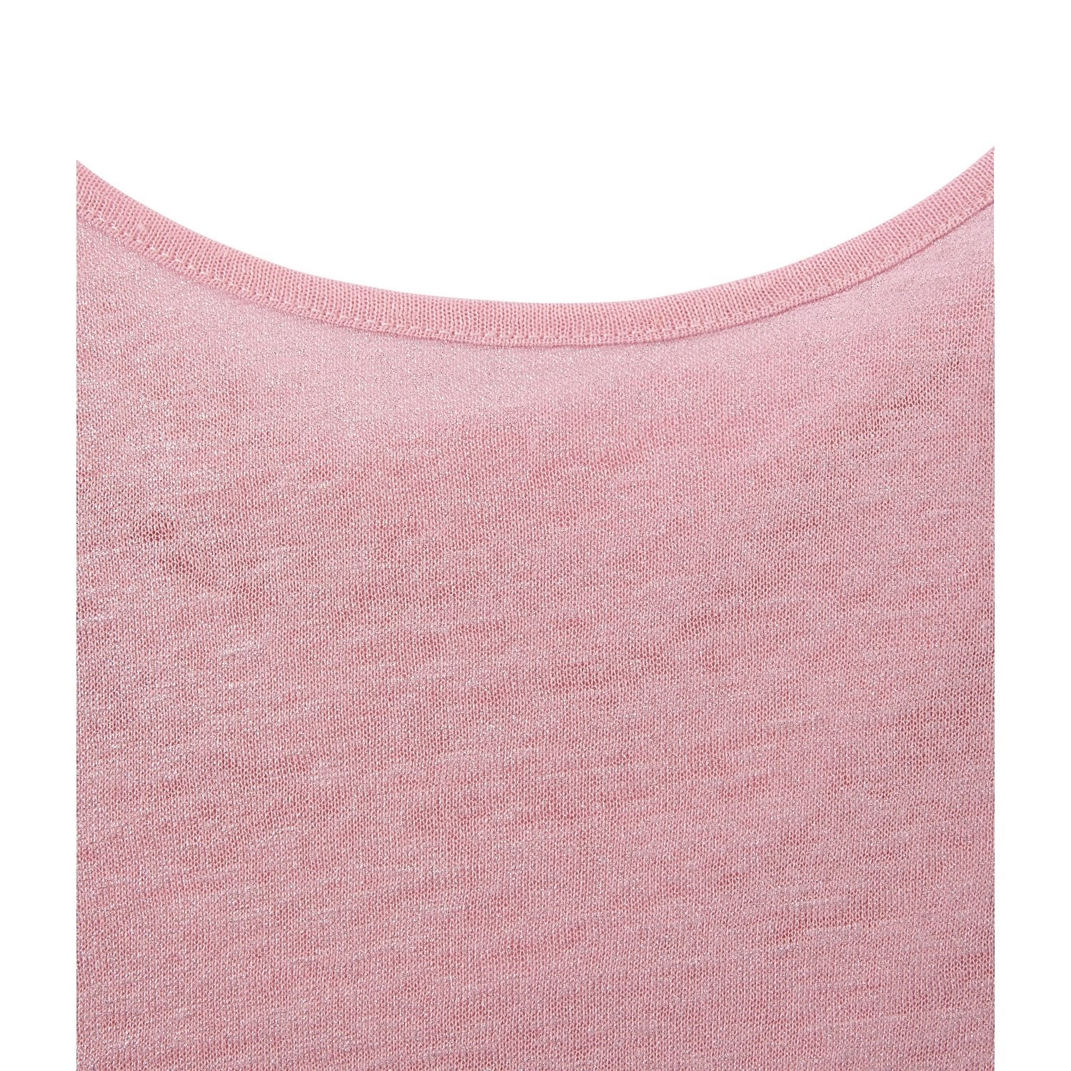 T-Shirt Col Bénitier Au Dos En Lin Irisé - Femme
