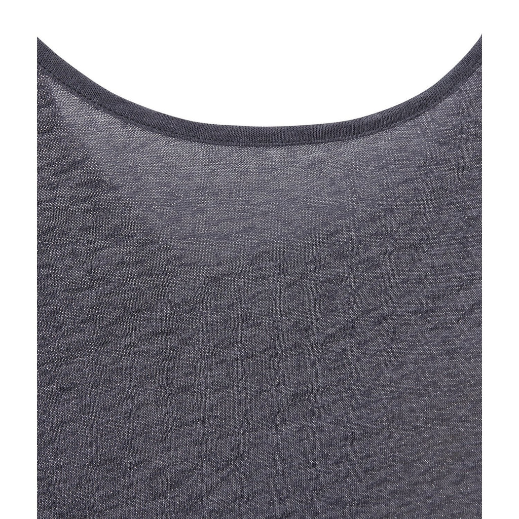 T-Shirt Col Bénitier Au Dos En Lin Irisé - Femme