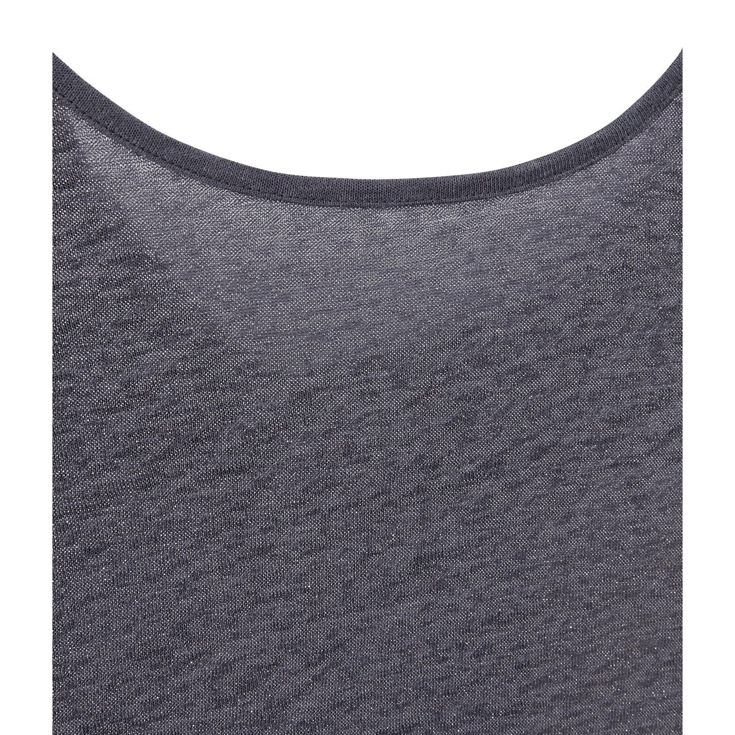 T-Shirt Col Bénitier Au Dos En Lin Irisé - Femme