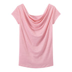 T-Shirt Col Bénitier Au Dos En Lin Irisé - Femme