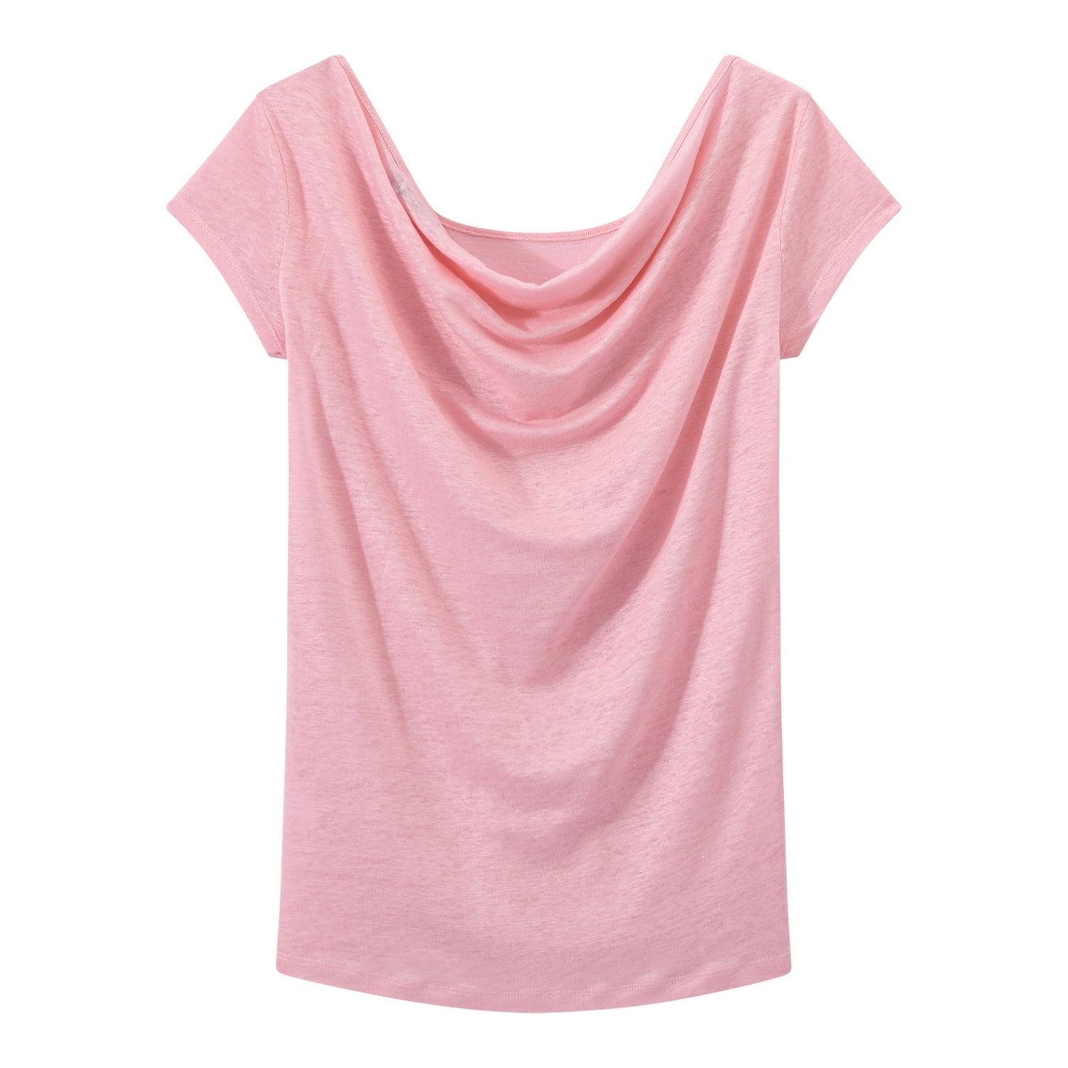 T-Shirt Col Bénitier Au Dos En Lin Irisé - Femme