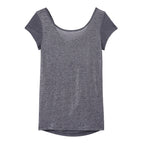 T-Shirt Col Bénitier Au Dos En Lin Irisé - Femme