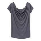 T-Shirt Col Bénitier Au Dos En Lin Irisé - Femme
