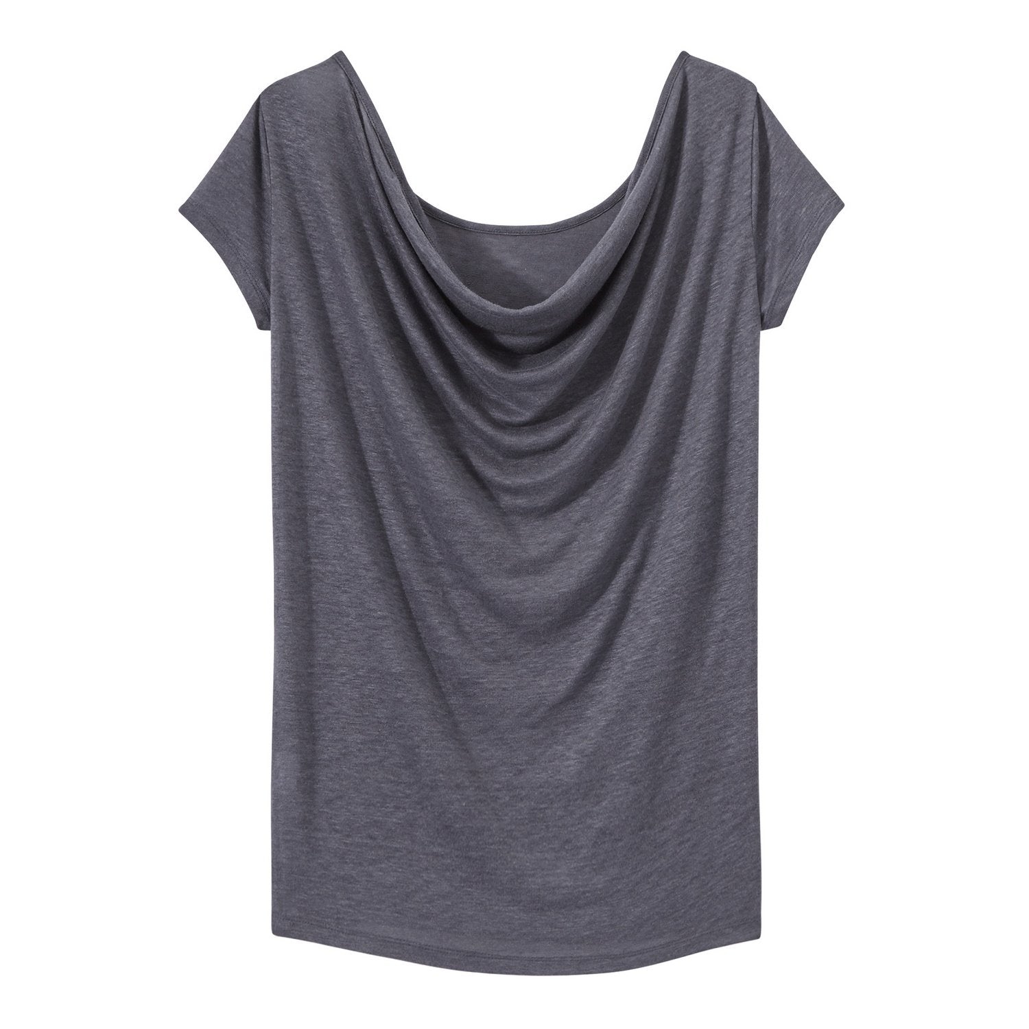 T-Shirt Col Bénitier Au Dos En Lin Irisé - Femme