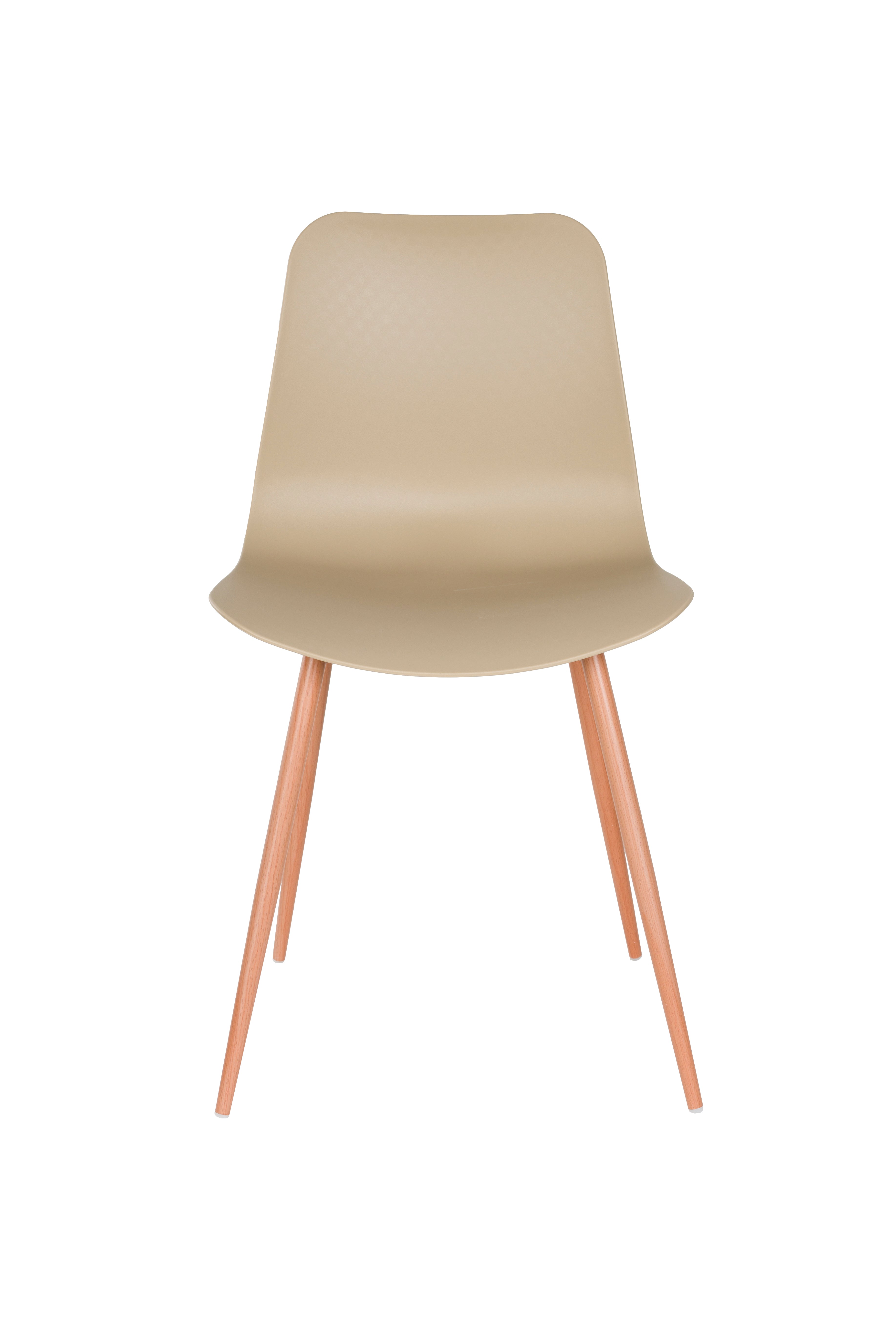 Leon - Set of 2 Dining Room Chairs - Steel - Beige