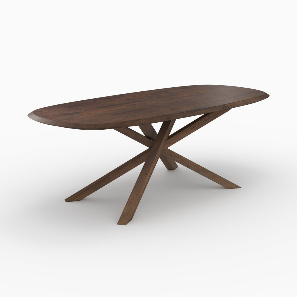 Aladin - Rectangular Table in Dark Solid Rubberwood for 10 People