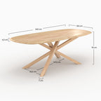 Aladin - Rectangular Table in Light Solid Rubberwood for 10 People
