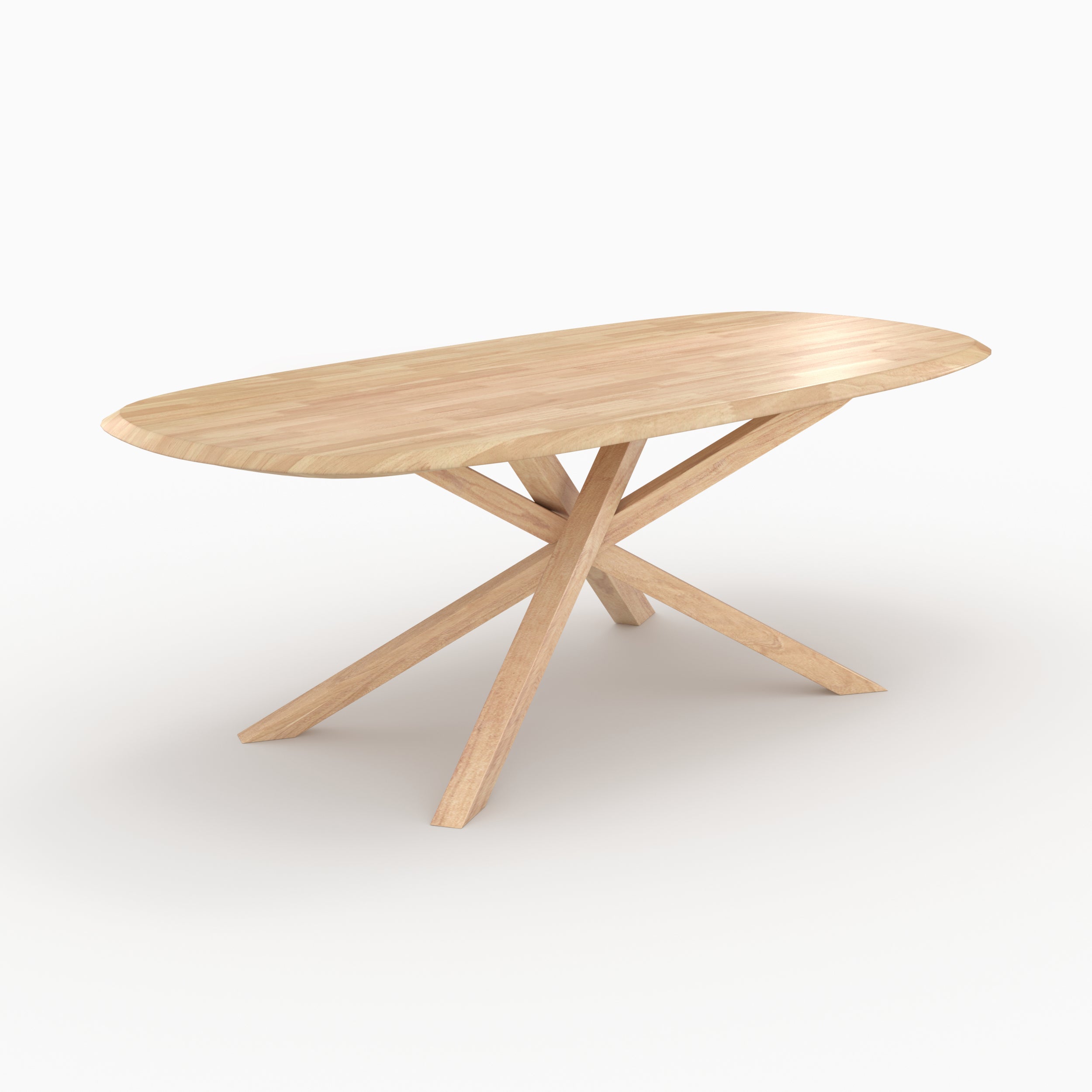 Aladin - Rectangular Table in Light Solid Rubberwood for 10 People