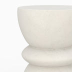 Maupiti - White Round Side Table in Concrete Effect Clay Fiber