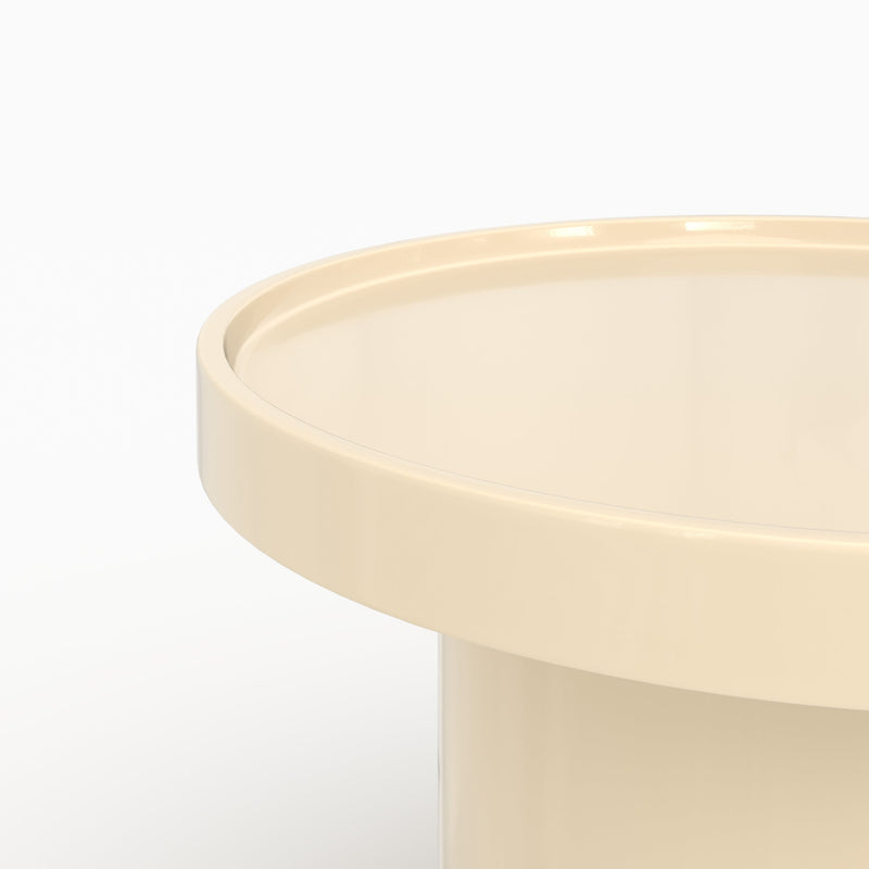 Nora - Table D'Appoint Laquée Blanche En Mdf