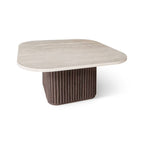 Esther - Square Coffee Table with Natural Travertine Effect