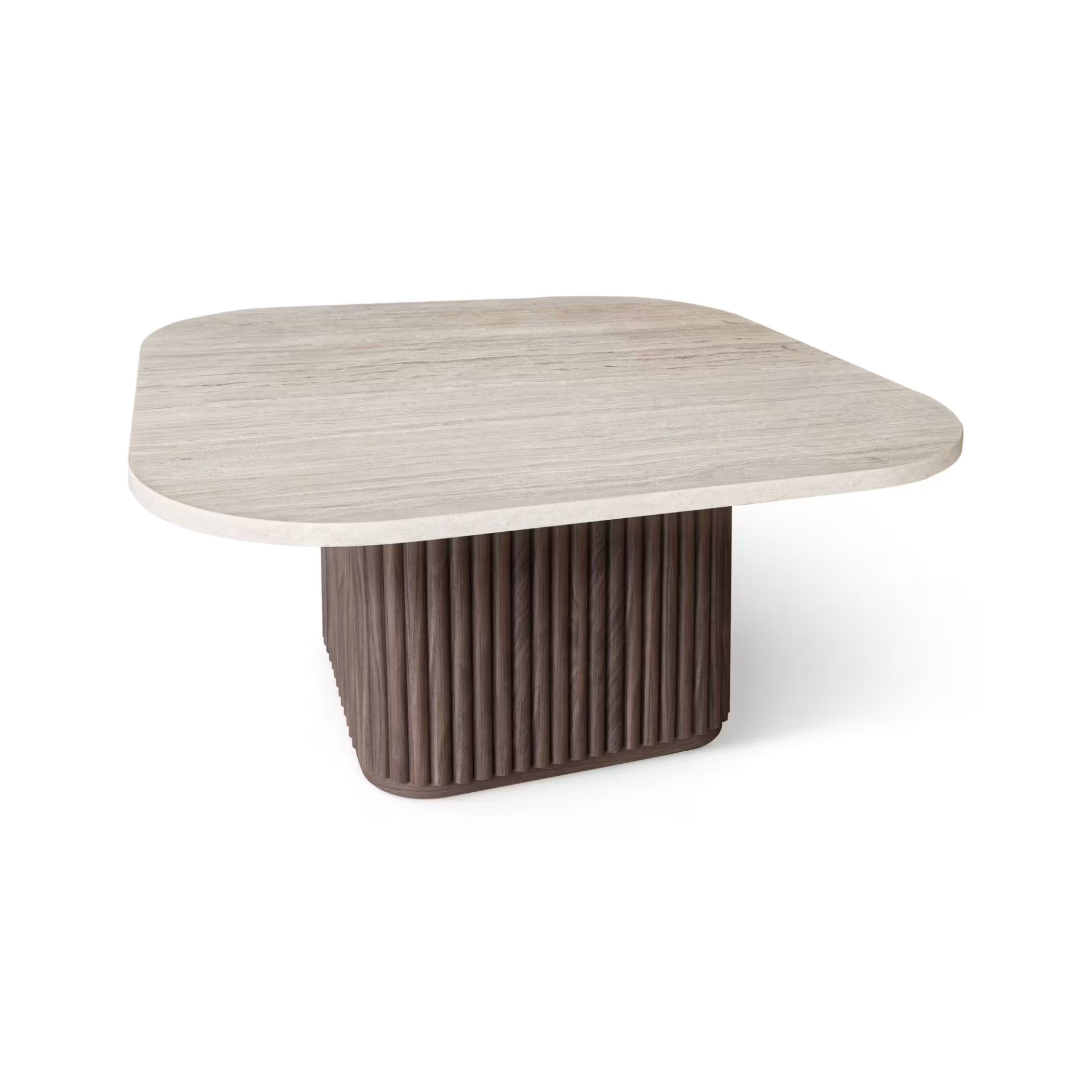 Esther - Square Coffee Table with Natural Travertine Effect