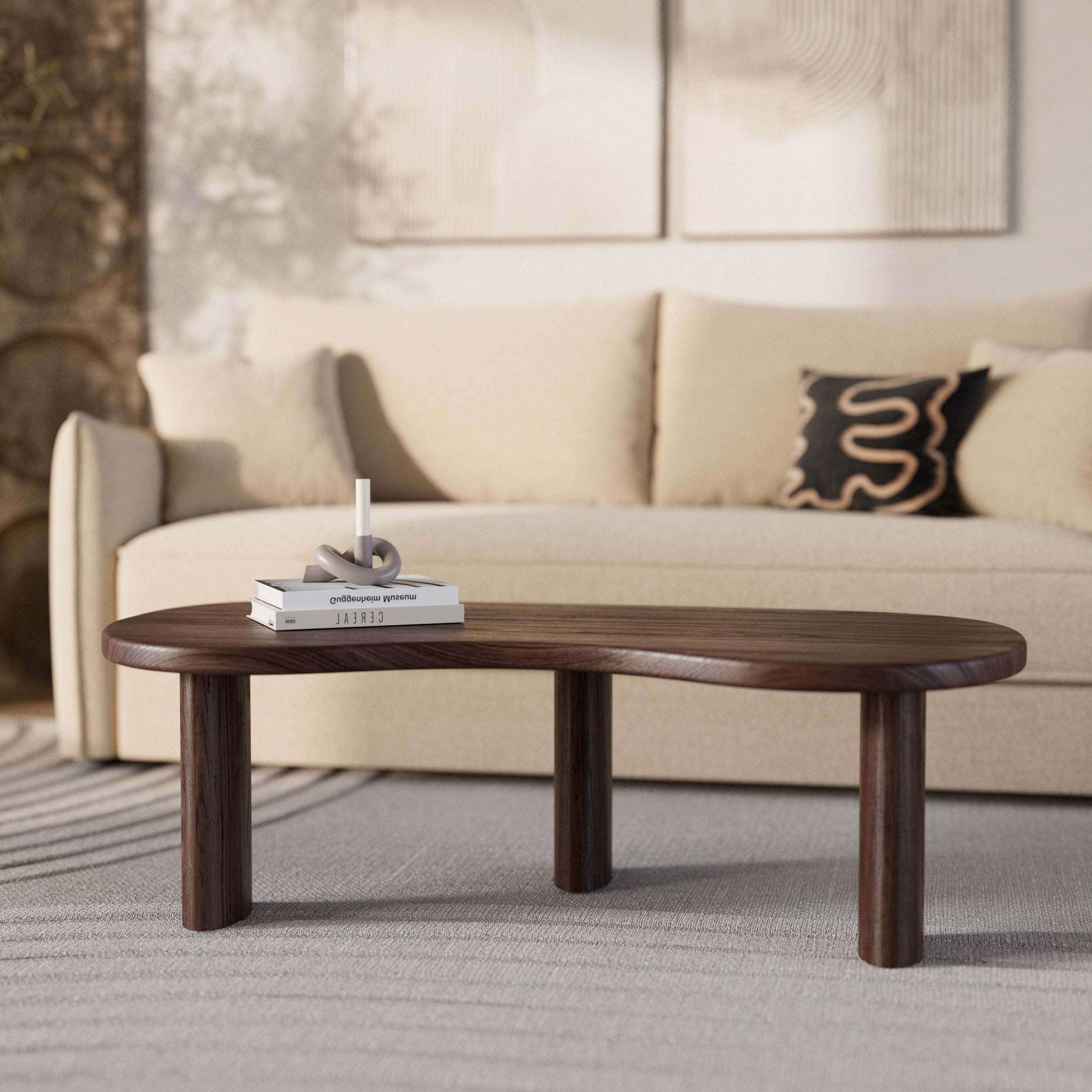 Brandan - Mindi Dark Organic Solid Wood Coffee Table