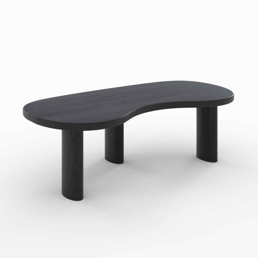 Brandan - Table Basse Organique En Bois Massif De Mindi Noir