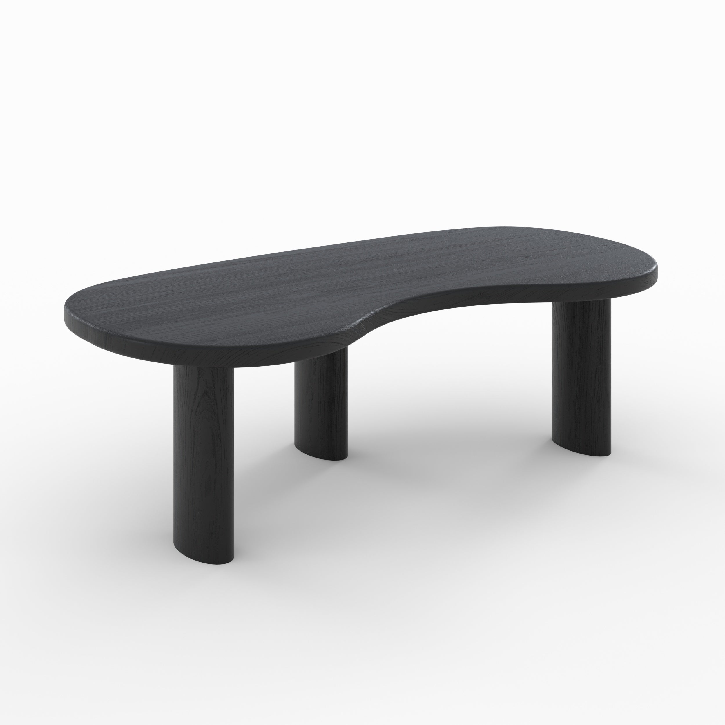 Brandan - Table Basse Organique En Bois Massif De Mindi Noir