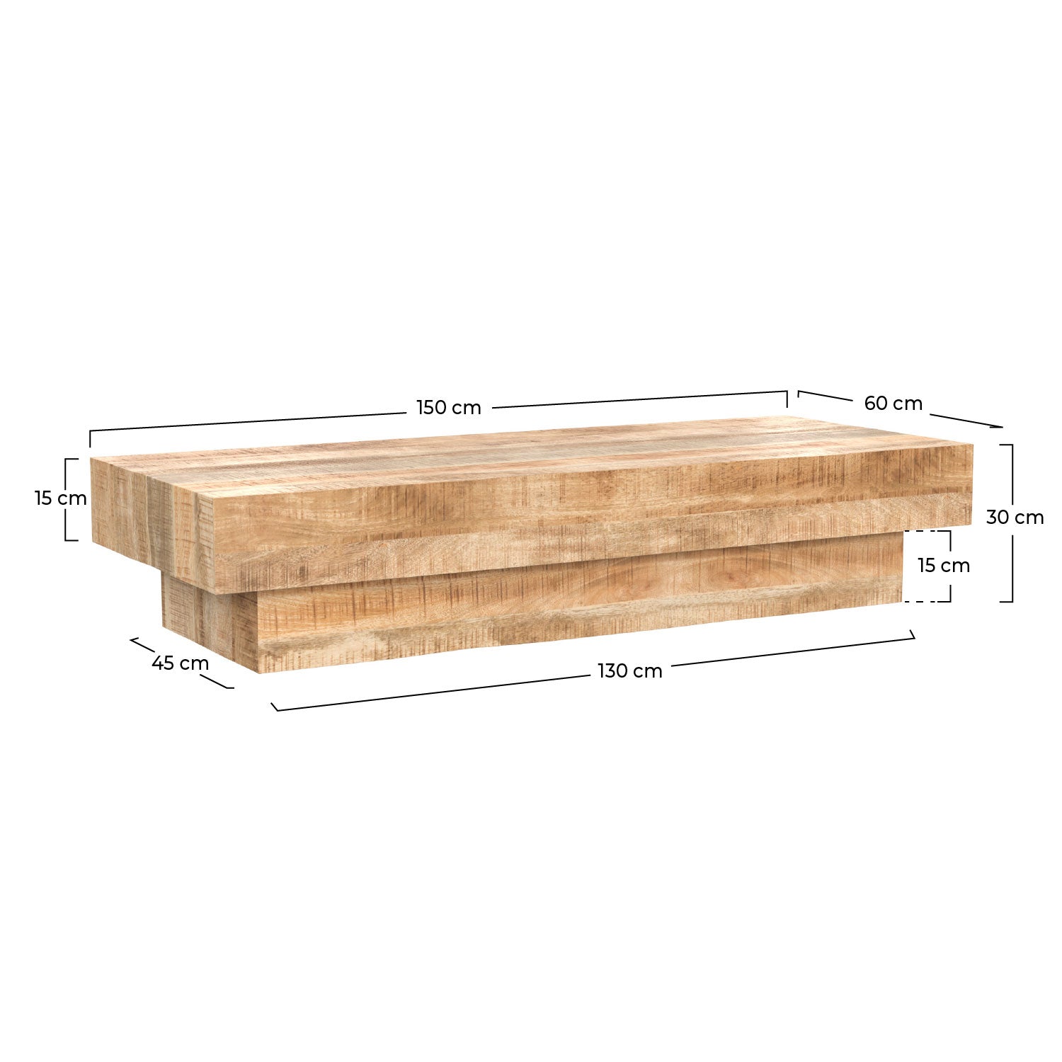 Areto - Mesa de centro de madera de mango