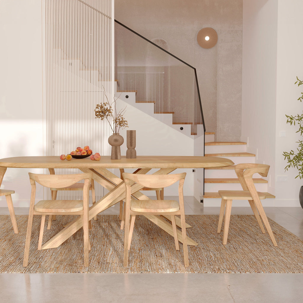 Aladin - Rectangular Table in Light Solid Rubberwood for 10 People