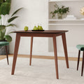 Julio - Square Table for 4 People in Dark Wood with Walnut Finish