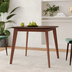 Julio - Square Table for 4 People in Dark Wood with Walnut Finish