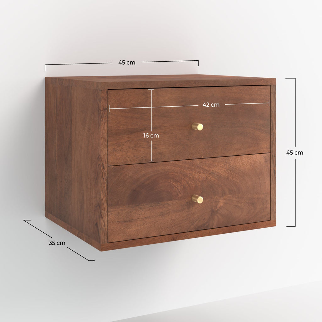 Oréa - Suspended Bedside Table in Mango Wood