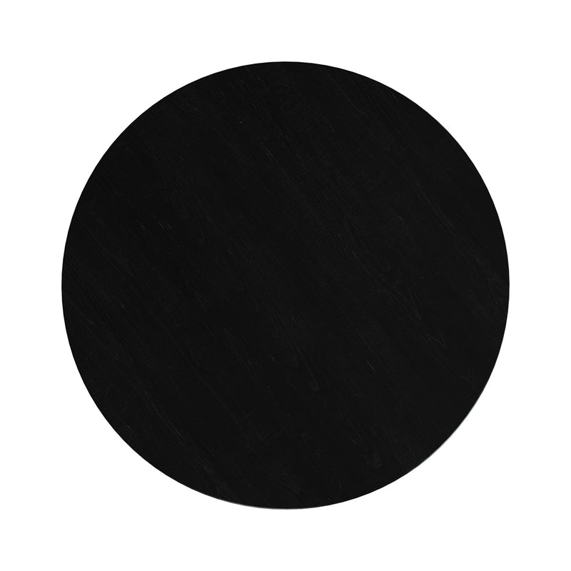 Képès - Table D'Appoint Ronde Noire En Bois D'Acacia
