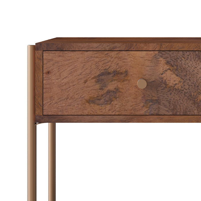 Doori - Mango Wood And Green Marble Bedside Table