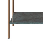 Doori - Mango Wood And Green Marble Bedside Table