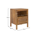 Tiki - Table De Chevet En Bois De Manguier Et Cannage, 1 Tiroir Et 1 Niche