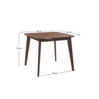 Julio - Square Table for 4 People in Dark Wood with Walnut Finish