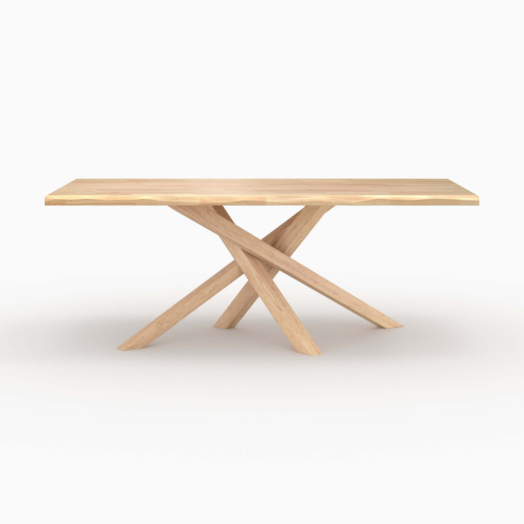 Robin - Rectangular Table in Light Solid Rubberwood for 8 People