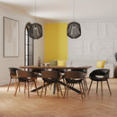 Polo - Chaise En Cuir Synthétique Noir Et Bois Plaqué Noyer