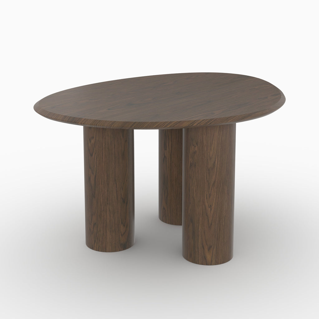 Aya - Table Organique En Placage Noyer, 6 Personnes