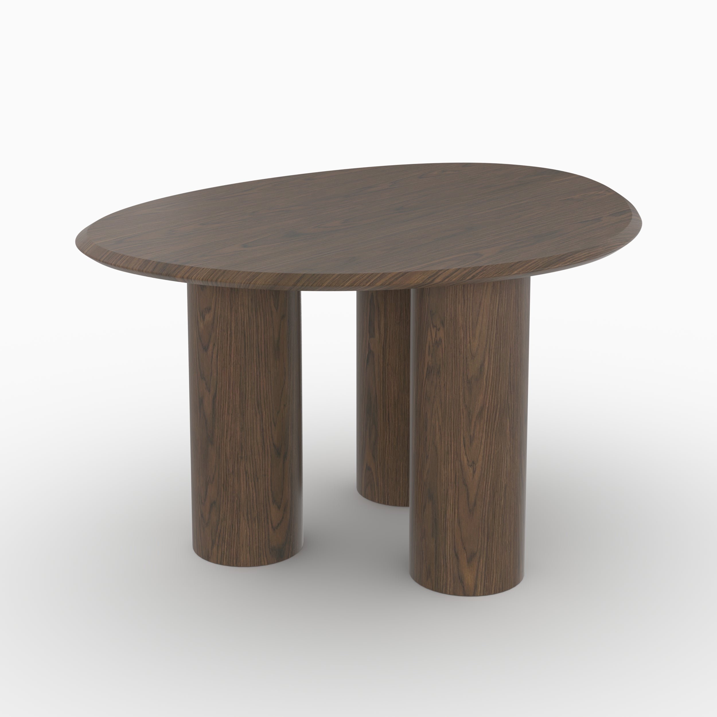 Aya - Table Organique En Placage Noyer, 6 Personnes