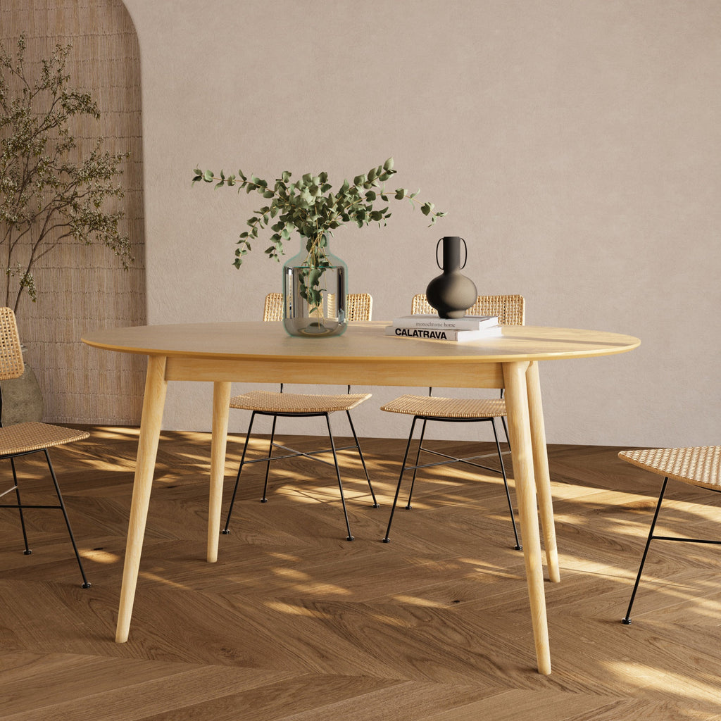Eddy - Table Ovale 6 Personnes En Bois Clair