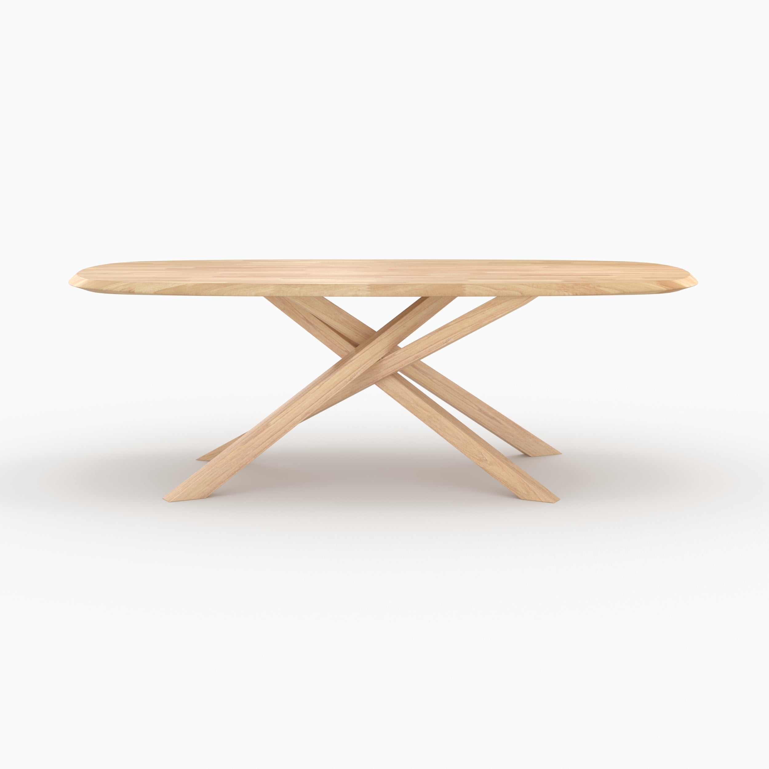 Aladin - Rectangular Table in Light Solid Rubberwood for 10 People