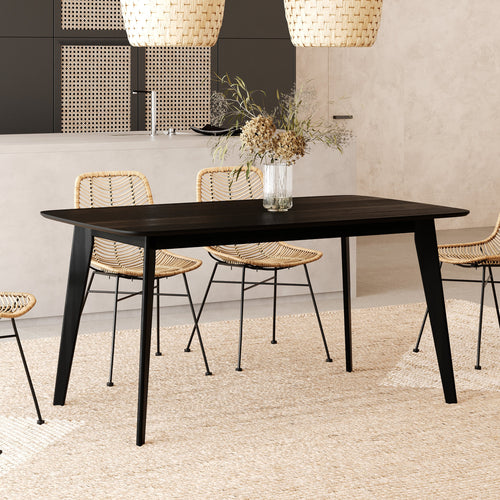 Oman - Table Rectangulaire 6 Personnes En Bois Noir