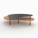 Moji - Lot De 2 Tables Gigognes En Bois Et Metal Noir