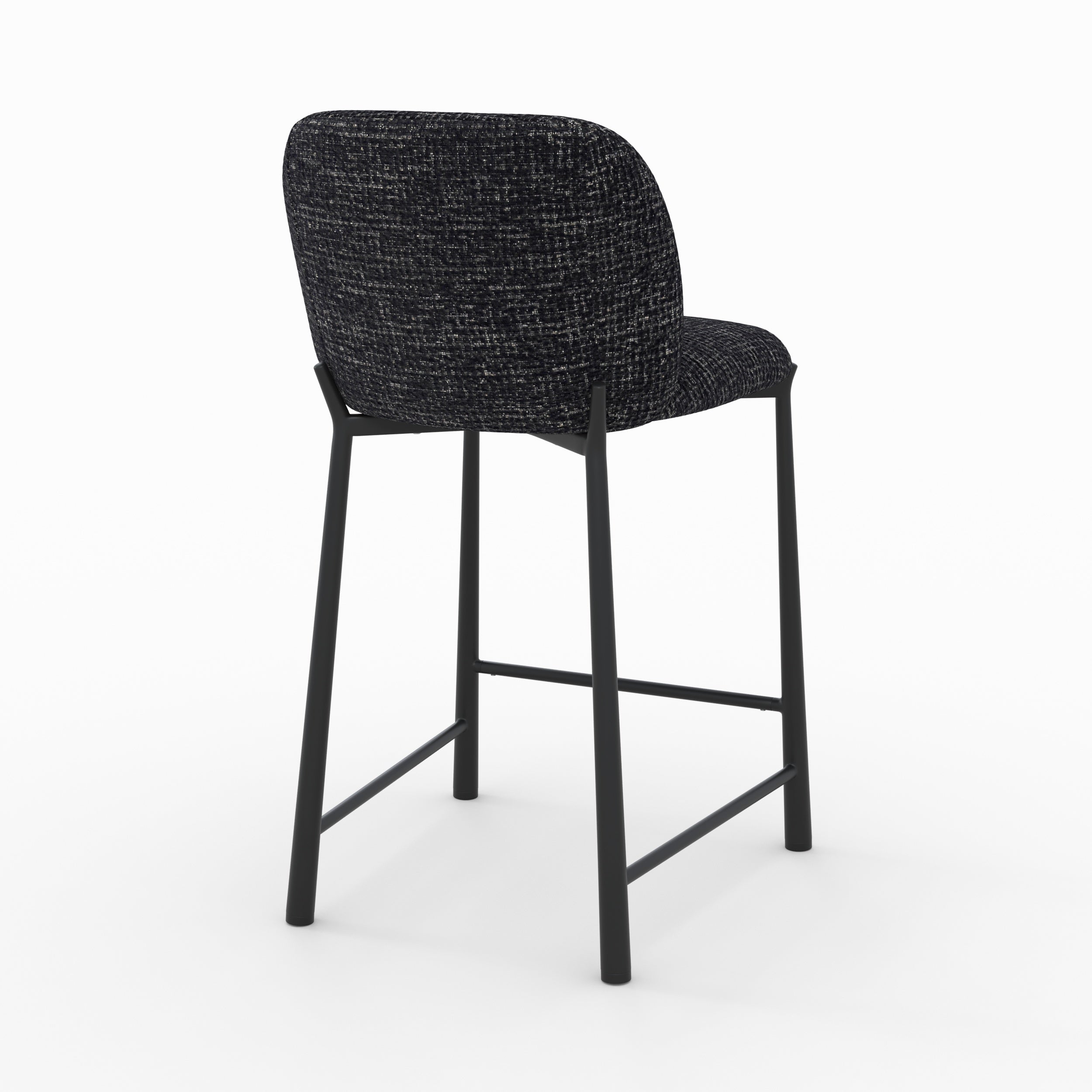 Bento - Lot De 2 Chaises Pour Ilot Central En Tissu Texturé Noir