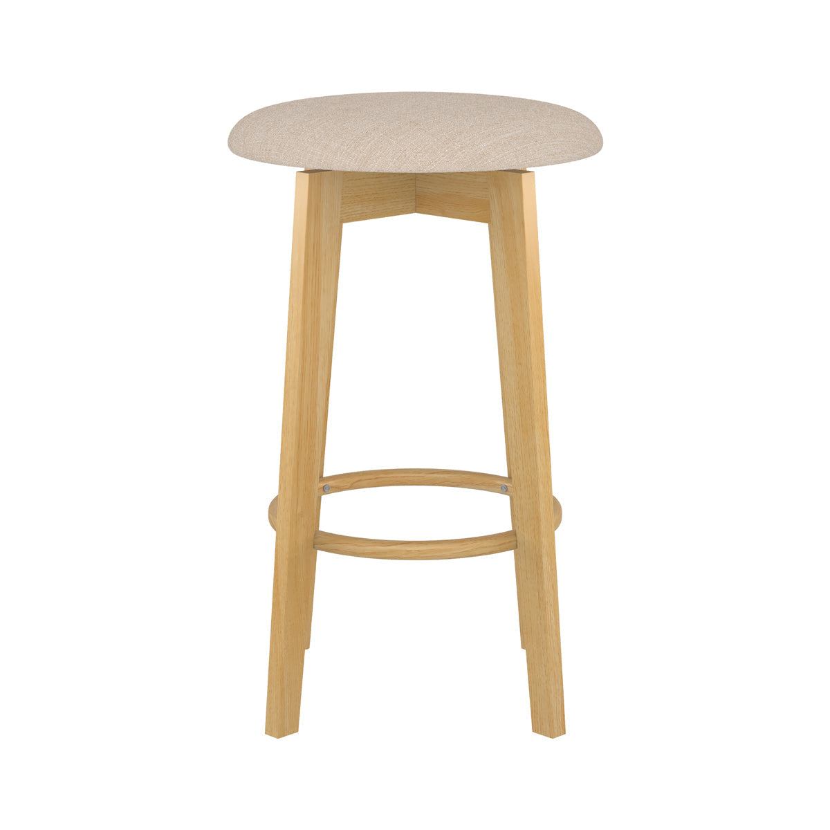 Vahina - Lot De 2 Tabourets Pour Îlot Central En Tissu Beige