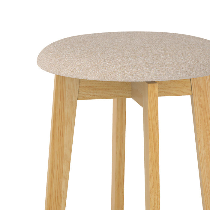 Vahina - Lot De 2 Tabourets Pour Îlot Central En Tissu Beige