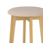 Vahina - Lot De 2 Tabourets Pour Îlot Central En Tissu Beige